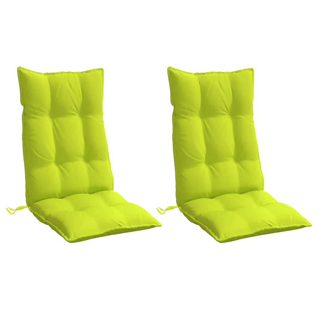 vidaXL Cojines de silla respaldo alto 2 uds tela Oxford verde brillo