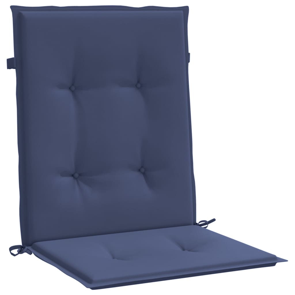 vidaXL Cojines para silla con respaldo bajo 6 uds tela azul marino