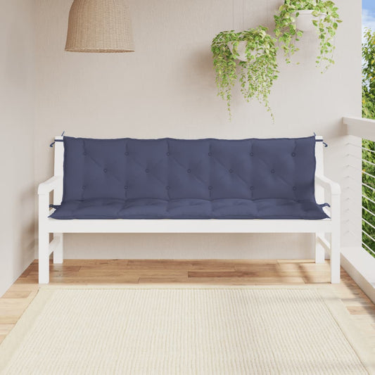 vidaXL Cojines banco jardín 2 uds tela Oxford azul marino 180x50x7 cm