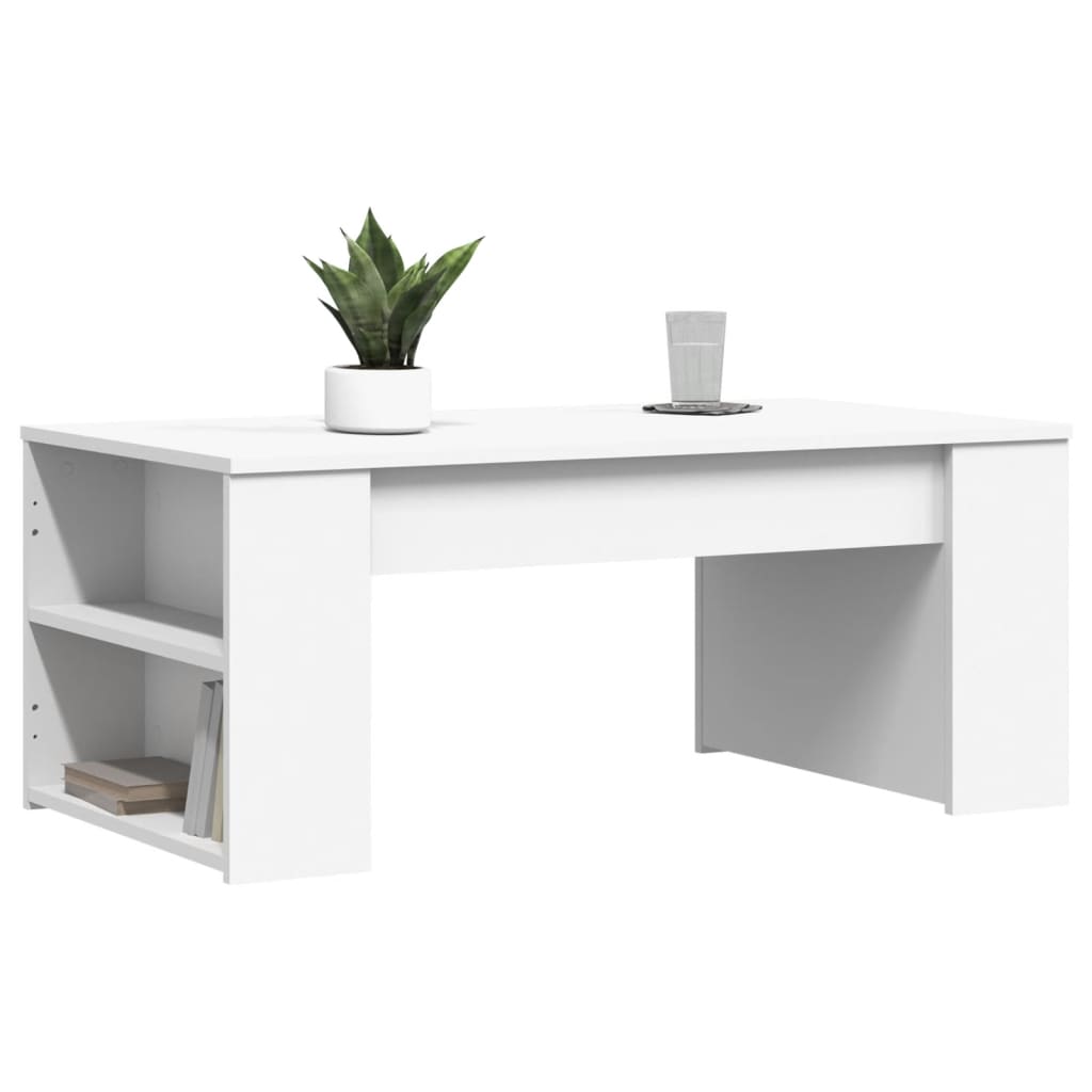 vidaXL Mesa de centro madera de ingeniería blanco 102x55x42 cm