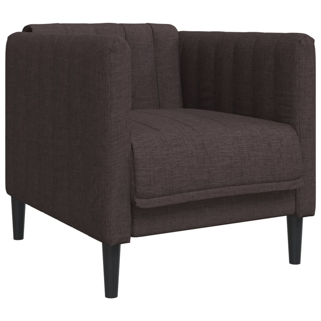 vidaXL Sillón de tela marrón oscuro