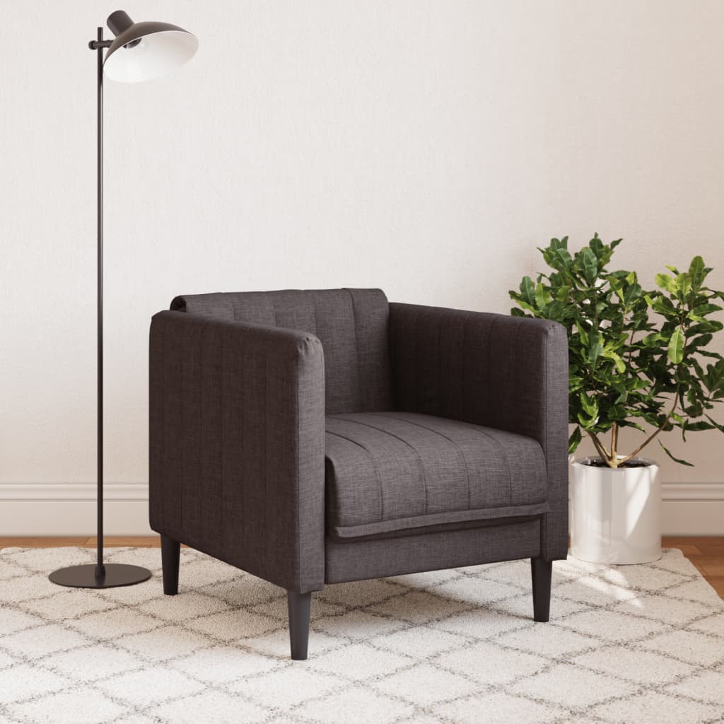 vidaXL Sillón de tela marrón oscuro