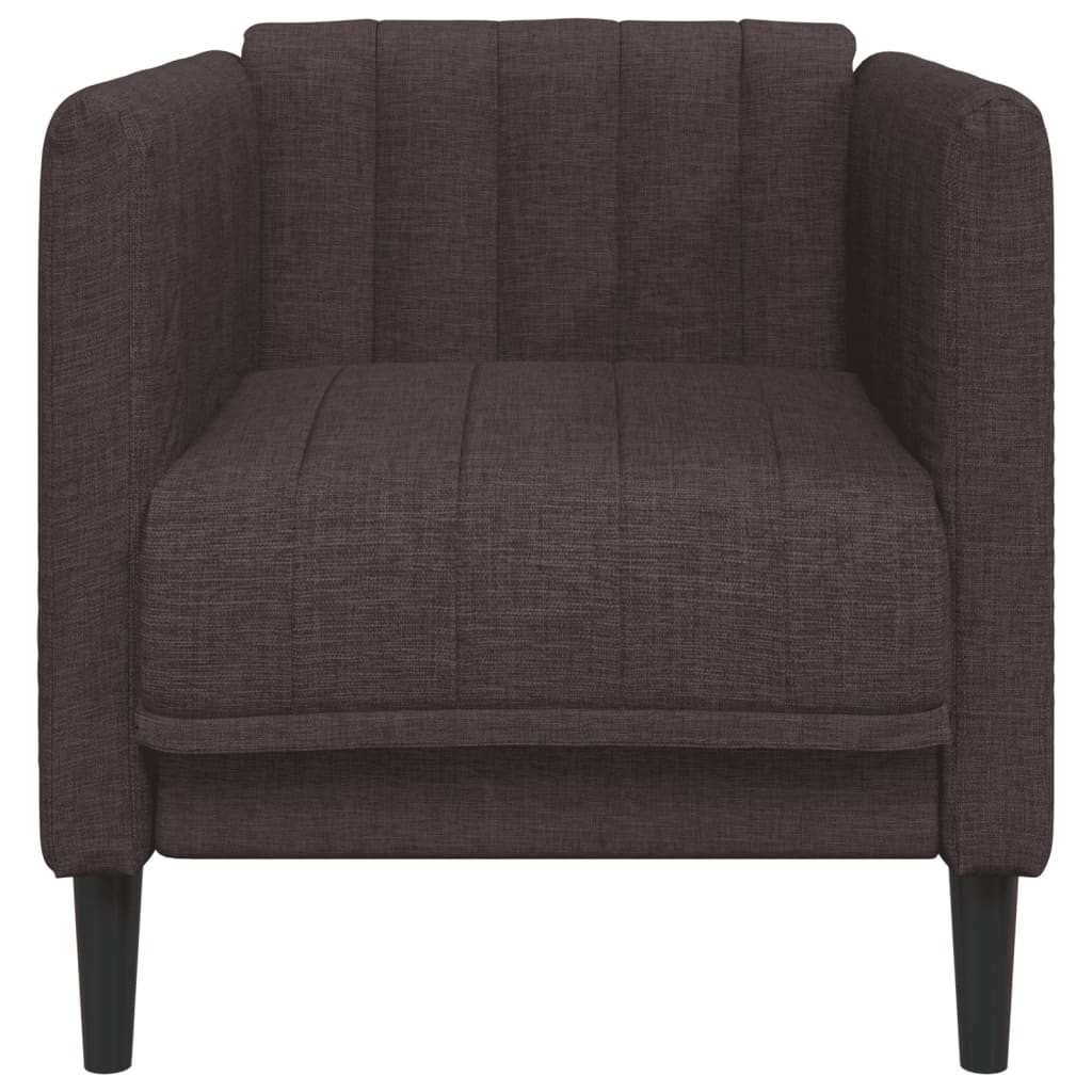 vidaXL Sillón de tela marrón oscuro