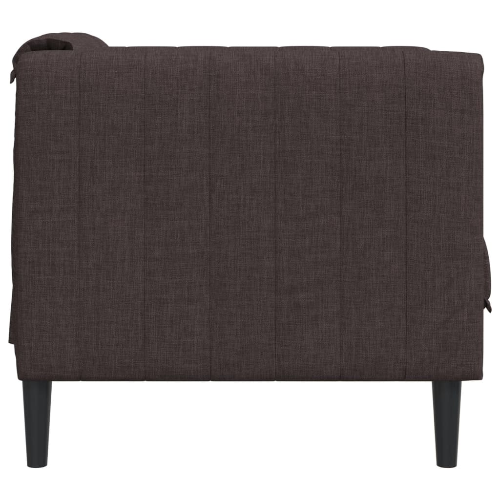 vidaXL Sillón de tela marrón oscuro