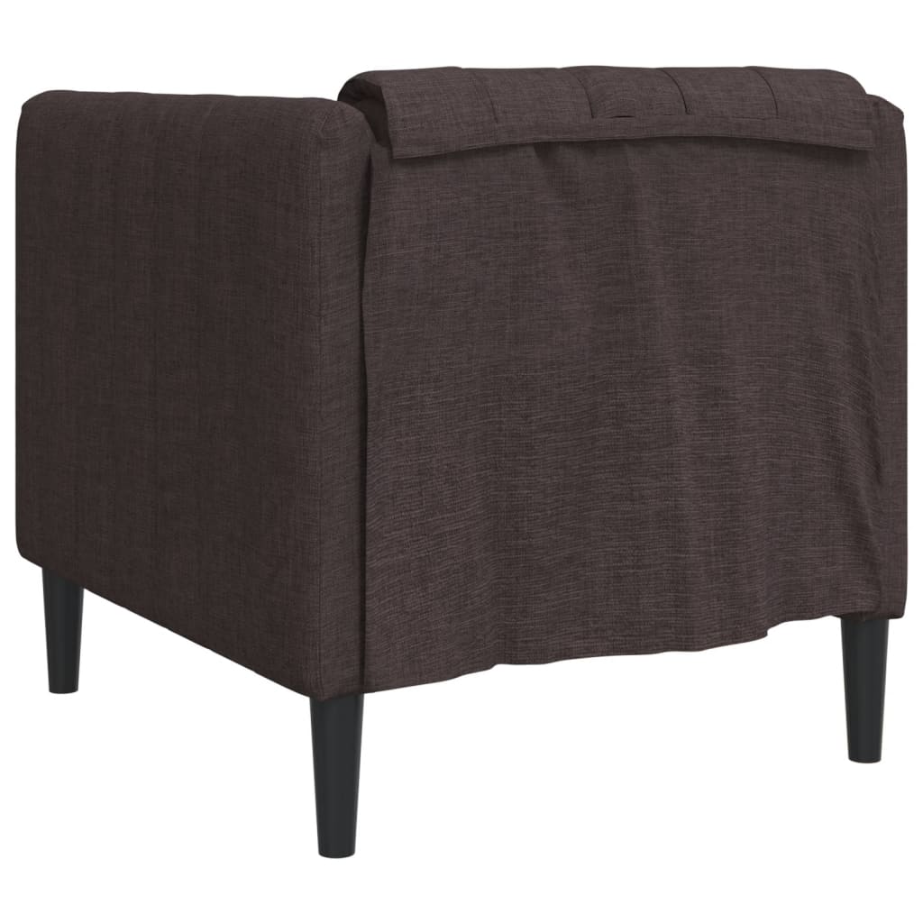 vidaXL Sillón de tela marrón oscuro