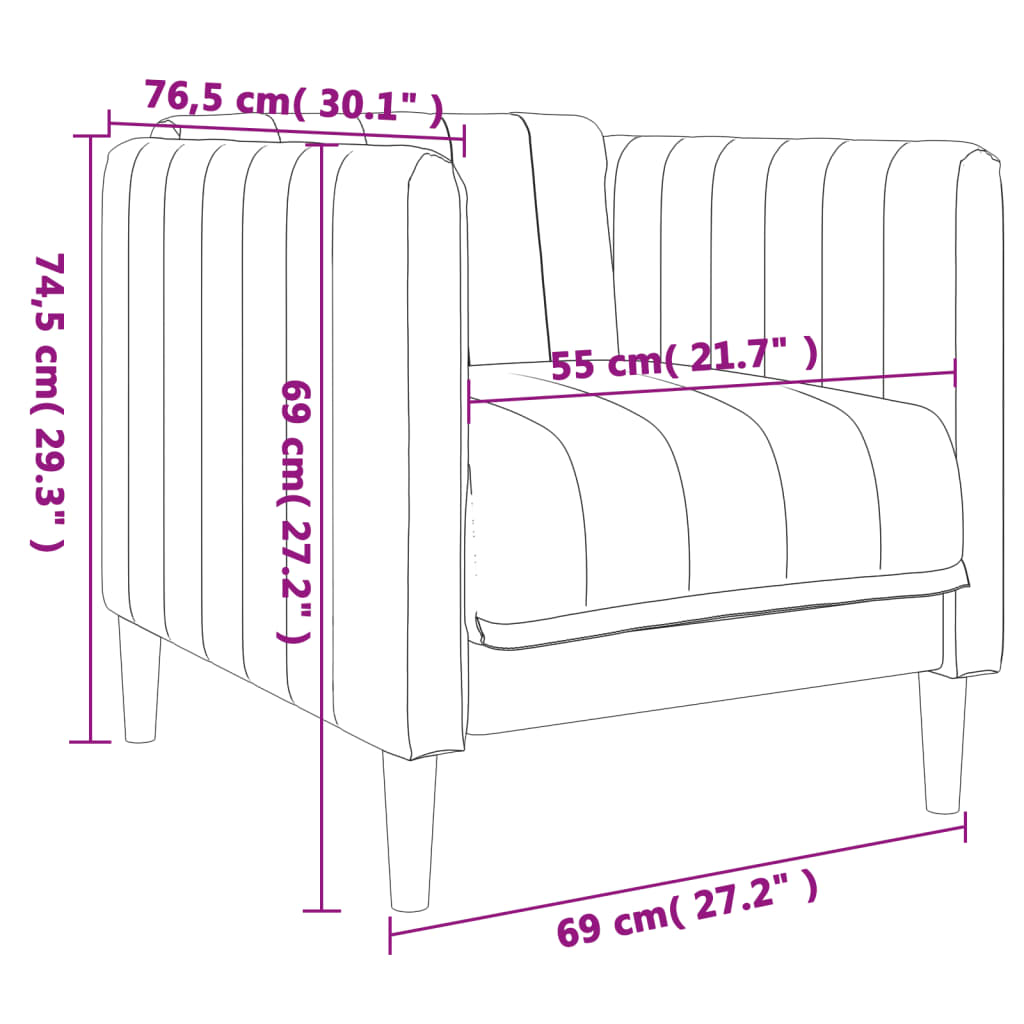 vidaXL Sillón de tela marrón oscuro