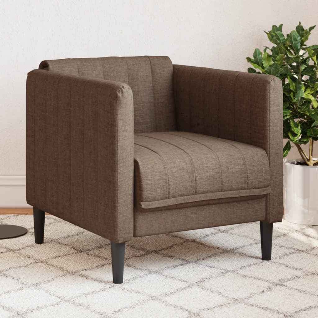 vidaXL Sillón de cuero sintético de ante marrón