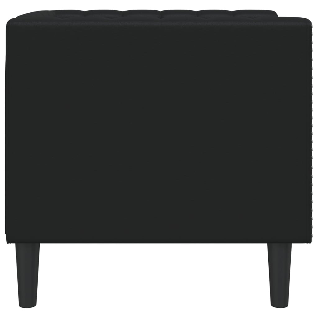 vidaXL Sillón Chesterfield de cuero artificial negro