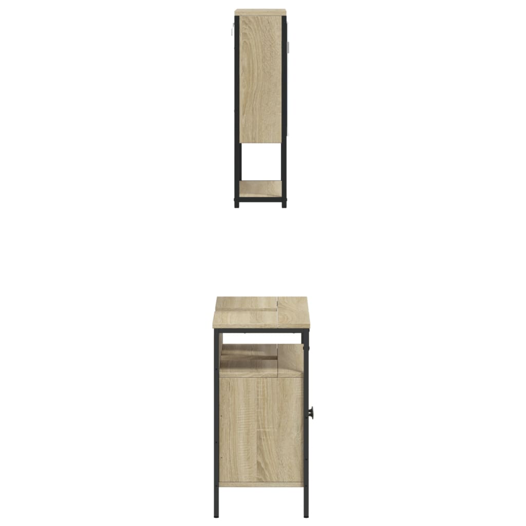 vidaXL Set de muebles de baño 2 pzas madera contrachapada roble Sonoma