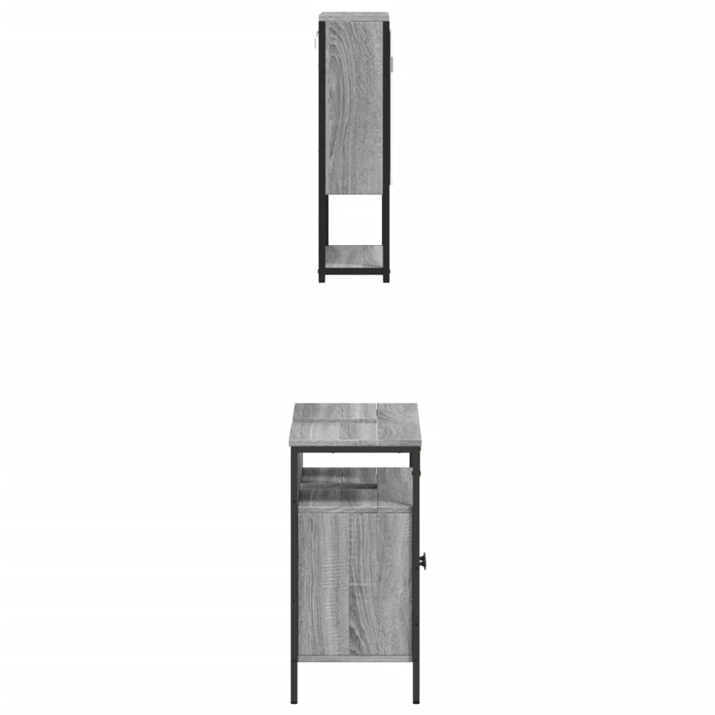 vidaXL Set de muebles de baño 2 pzas madera contrachapada gris sonoma