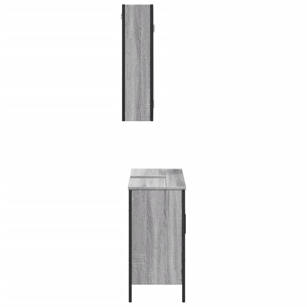 vidaXL Set de muebles de baño 2 pzas madera contrachapada gris sonoma