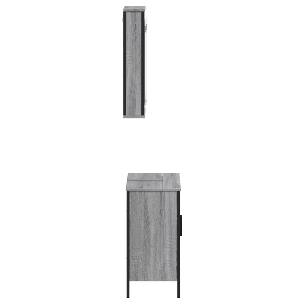 vidaXL Set de muebles de baño 2 pzas madera contrachapada gris sonoma