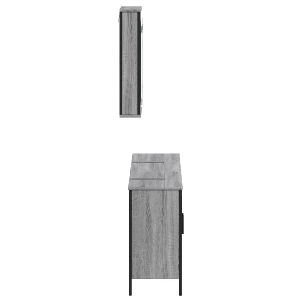 vidaXL Set de muebles de baño 3 pzas madera contrachapada gris sonoma