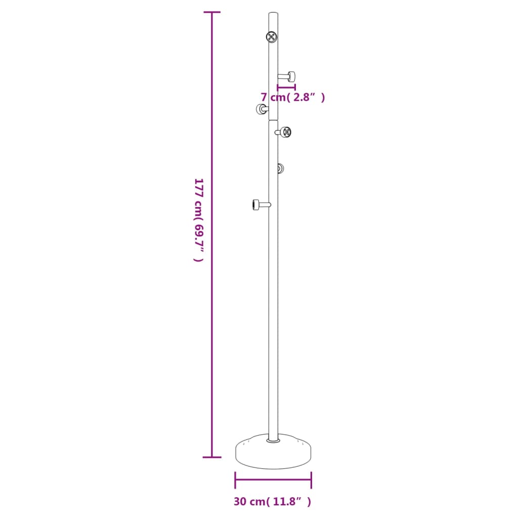 vidaXL Perchero de hierro con recubrimiento en polvo negro 177 cm