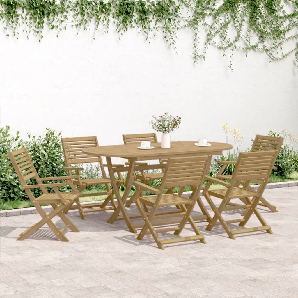 vidaXL Sillas de jardín plegables 8 uds madera acacia 54,5x61,5x86,5cm