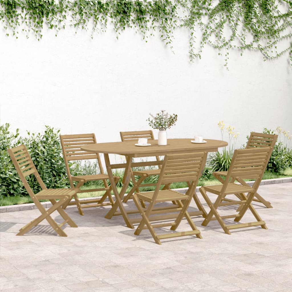 vidaXL Sillas de jardín plegables 6 uds madera acacia 48,5x61,5x87 cm