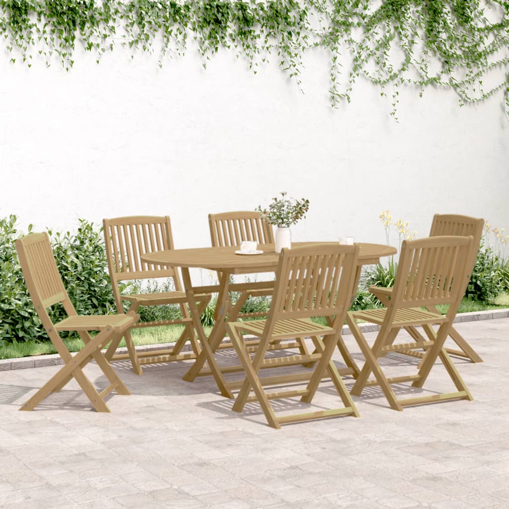 vidaXL Sillas de jardín plegables 6 uds madera acacia 48,5x57x90 cm