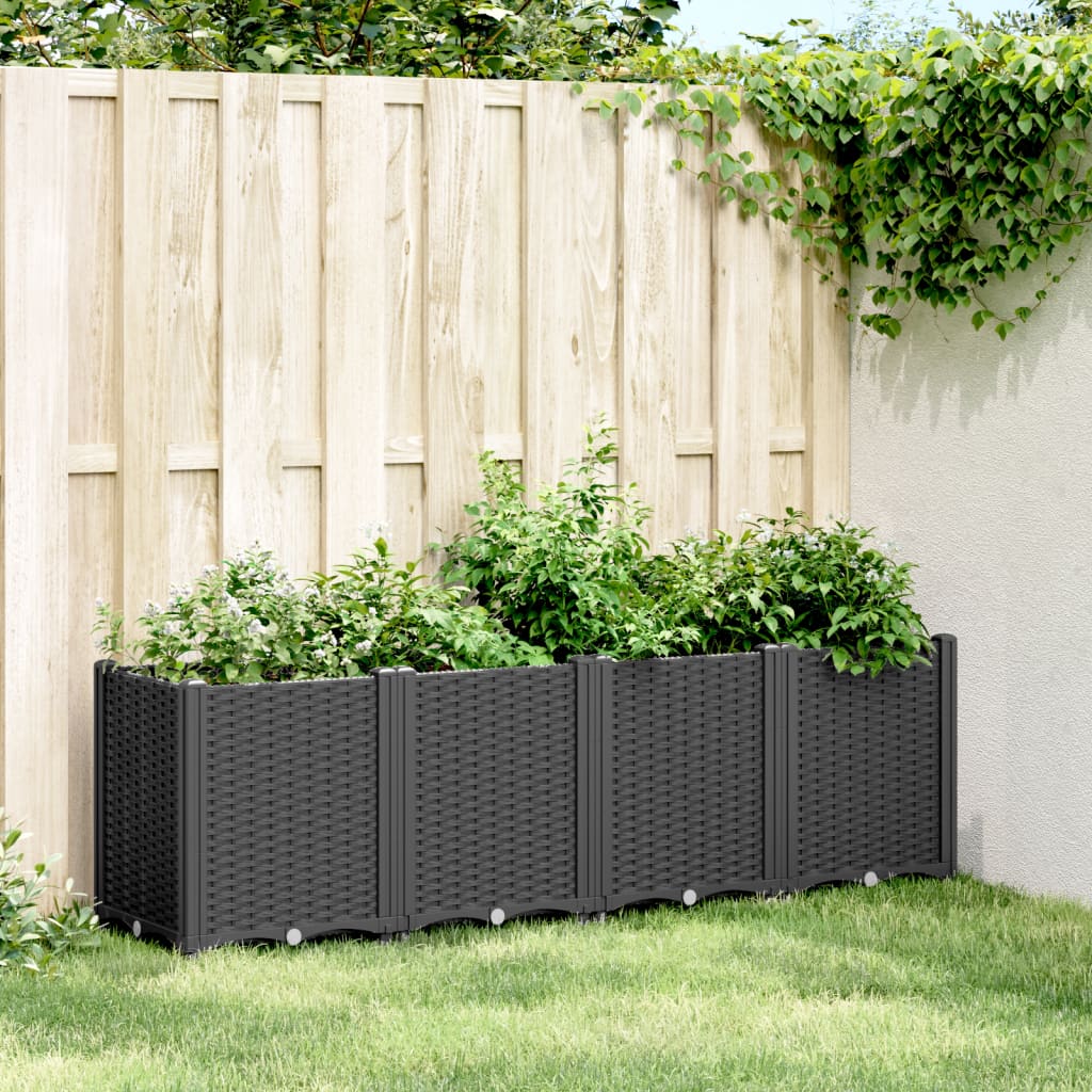 vidaXL Jardinera PP negro 160x40x53 cm