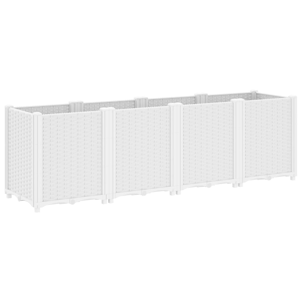 vidaXL Jardinera PP blanco 160x40x53 cm