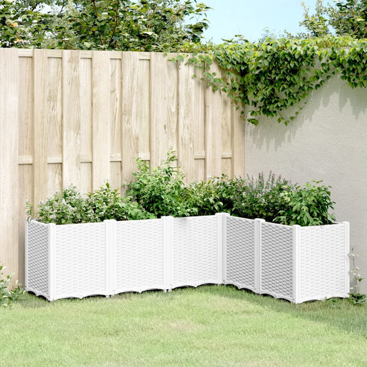 vidaXL Jardinera PP blanco 160x120x53 cm