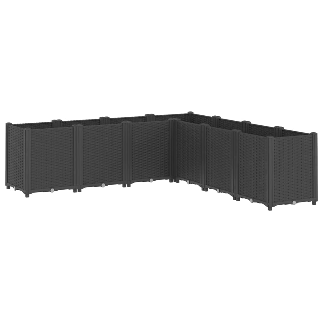 vidaXL Jardinera PP negro 160x160x53 cm