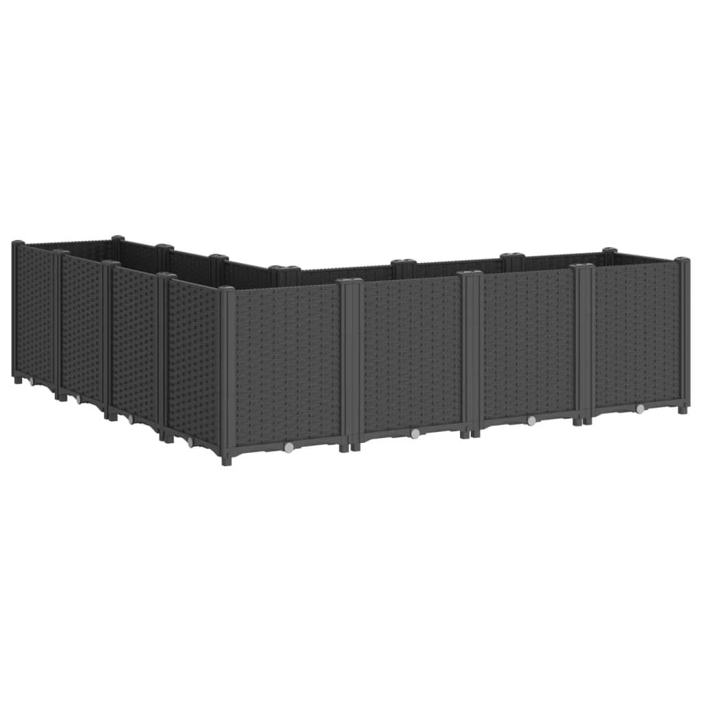 vidaXL Jardinera PP negro 160x160x53 cm