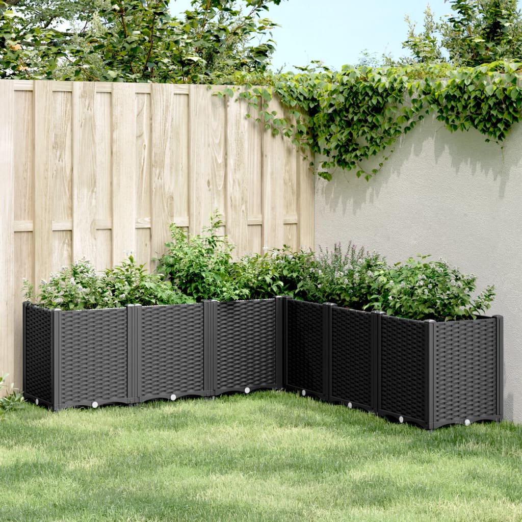 vidaXL Jardinera PP negro 160x160x53 cm