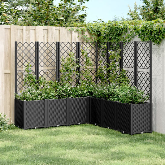 vidaXL Jardinera con enrejado PP negro 160x160x140 cm