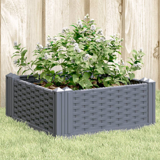 vidaXL Jardinera con clavijas PP azul gris 42,5x42,5x28,5 cm