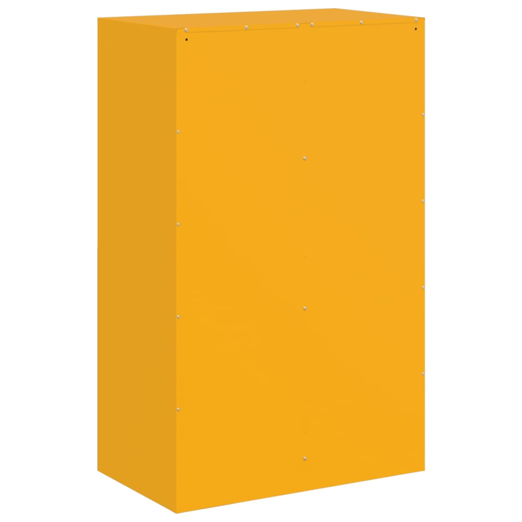 vidaXL Aparador de acero amarillo mostaza 67x39x107 cm