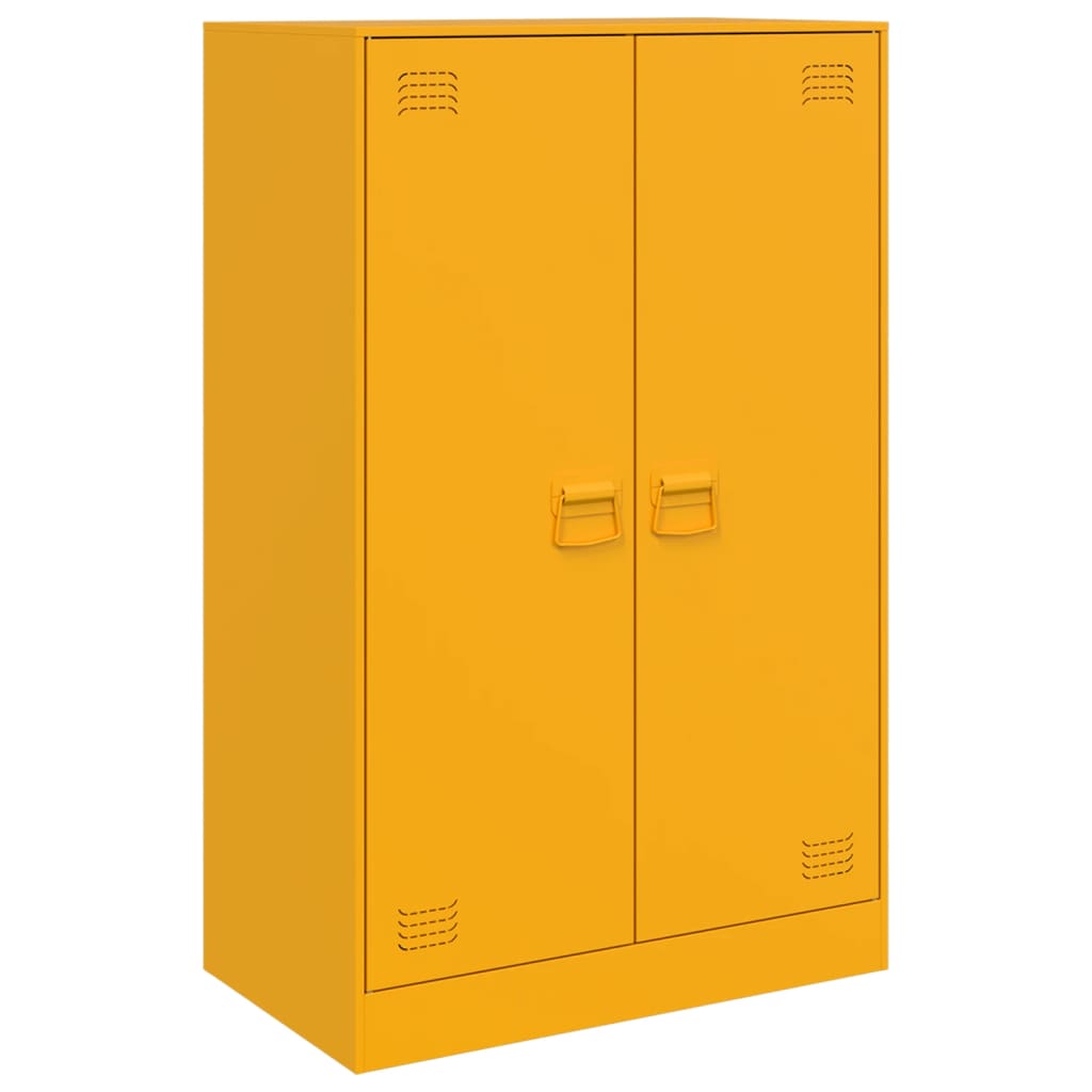 vidaXL Aparador de acero amarillo mostaza 67x39x107 cm