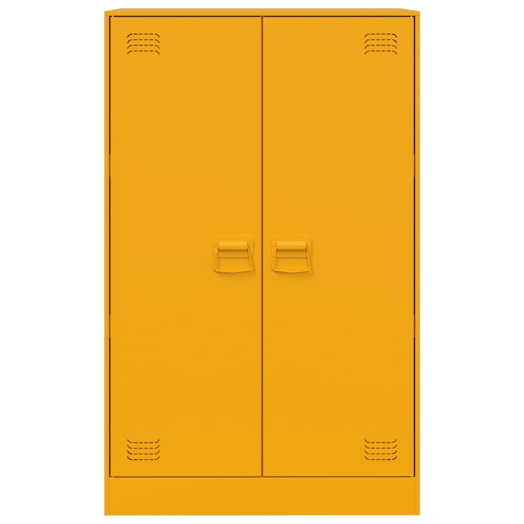 vidaXL Aparador de acero amarillo mostaza 67x39x107 cm