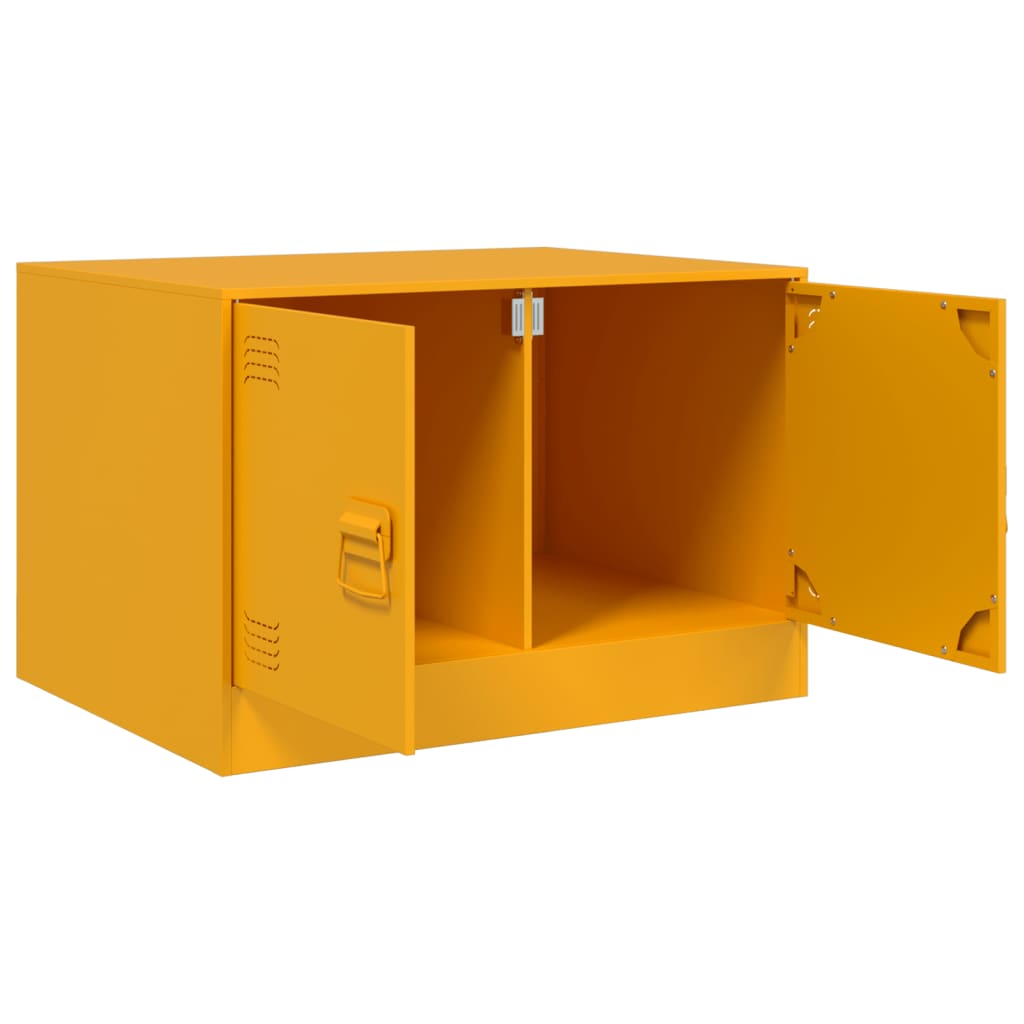 vidaXL Mesa de centro de acero amarillo mostaza 67x50x44 cm