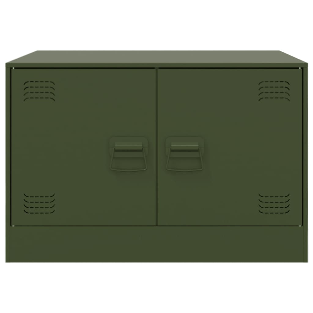 vidaXL Mesa de centro acero verde oliva 67x50x44 cm