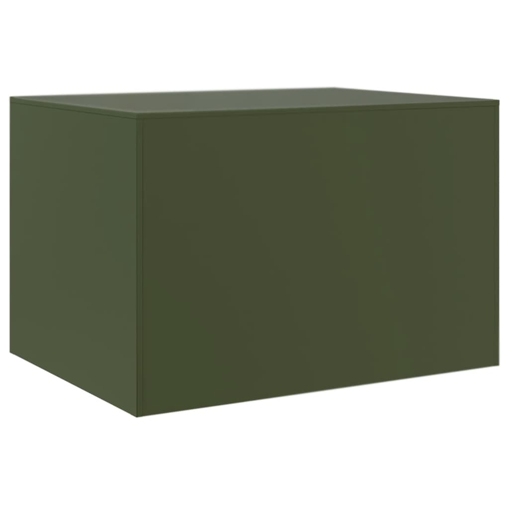 vidaXL Mesa de centro acero verde oliva 67x50x44 cm