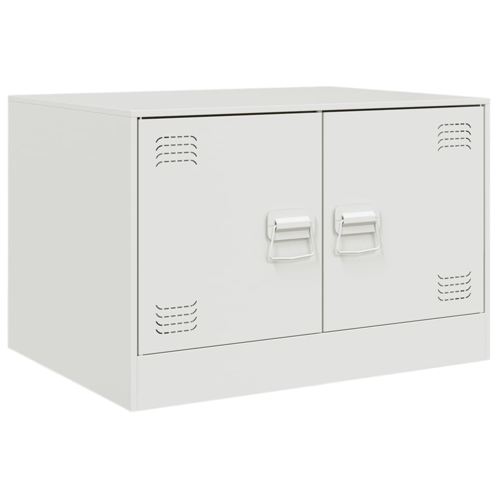 vidaXL Mesa de centro acero blanco 67x50x44 cm