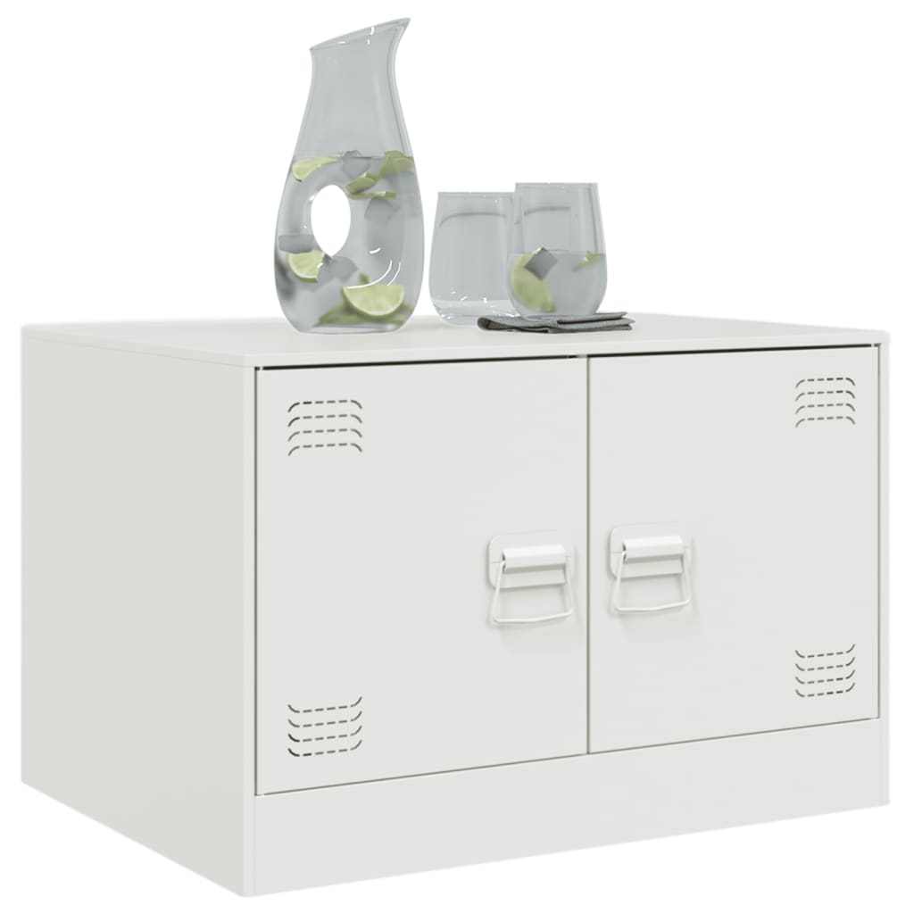 vidaXL Mesa de centro acero blanco 67x50x44 cm