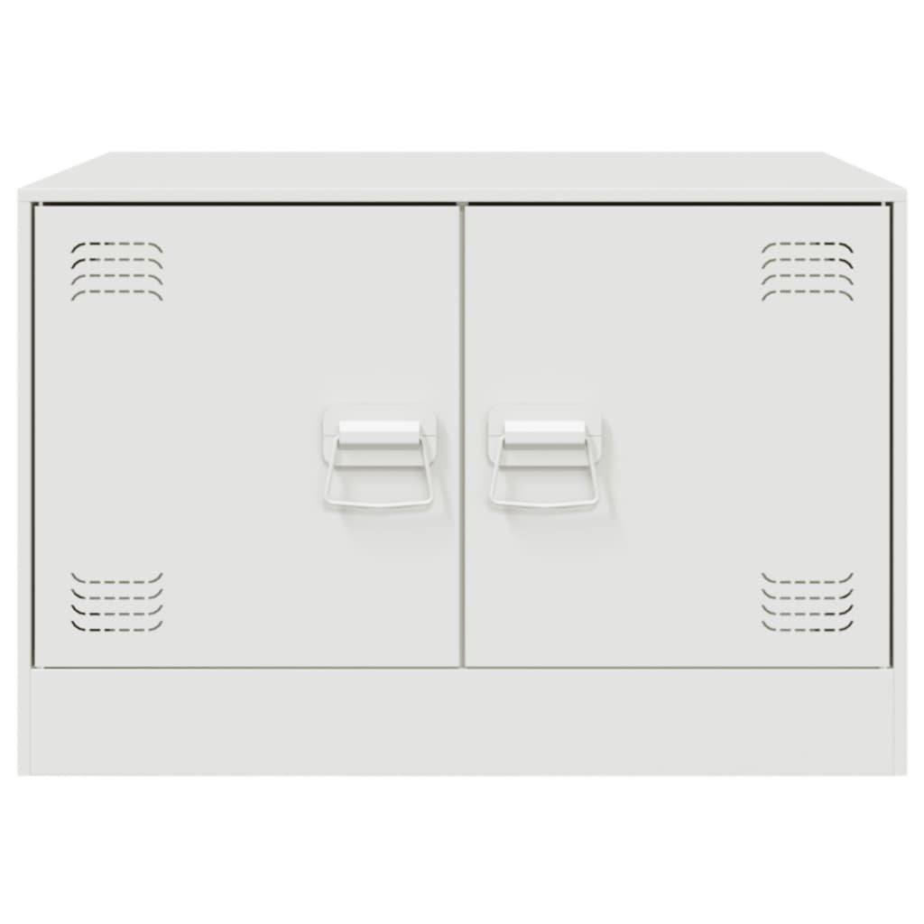 vidaXL Mesa de centro acero blanco 67x50x44 cm