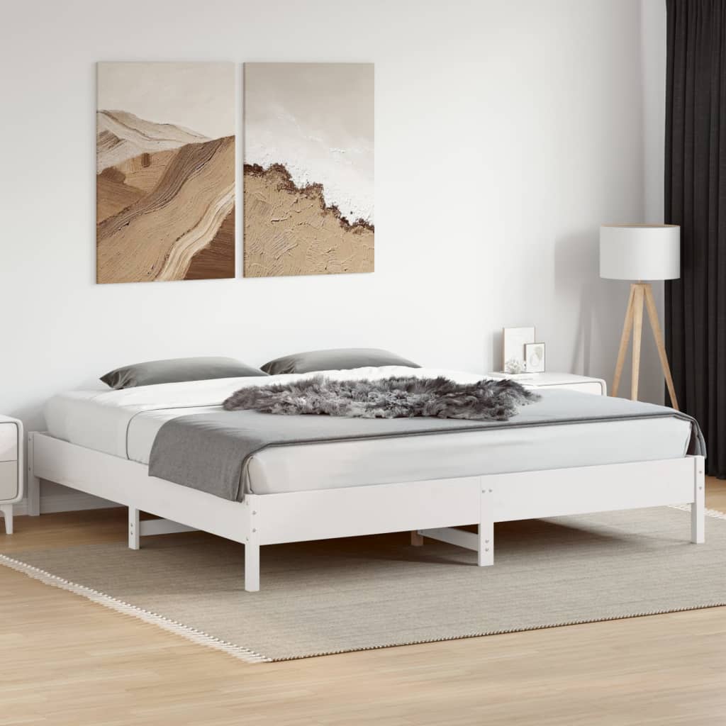 vidaXL Estructura de cama sin colchón madera maciza blanca 200x200 cm