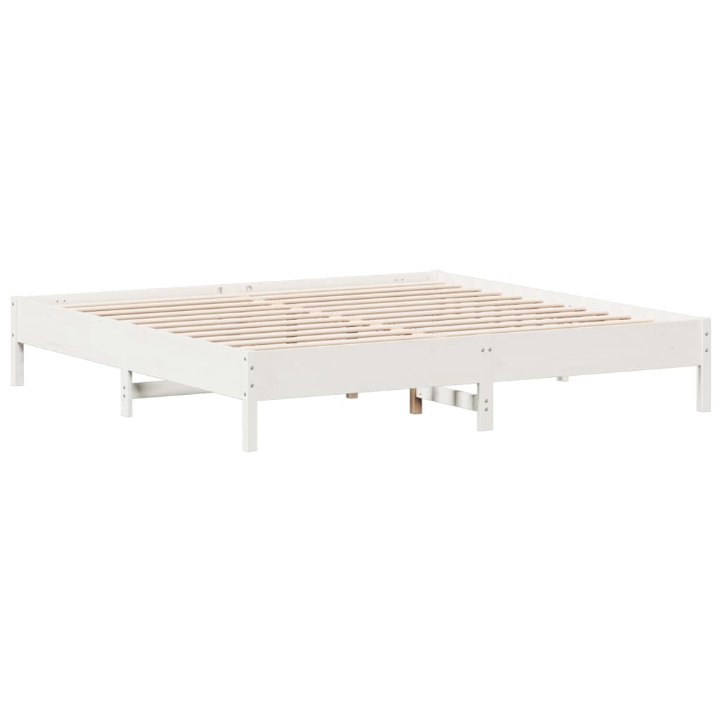 vidaXL Cama sin colchón madera maciza de pino blanca 180x200 cm