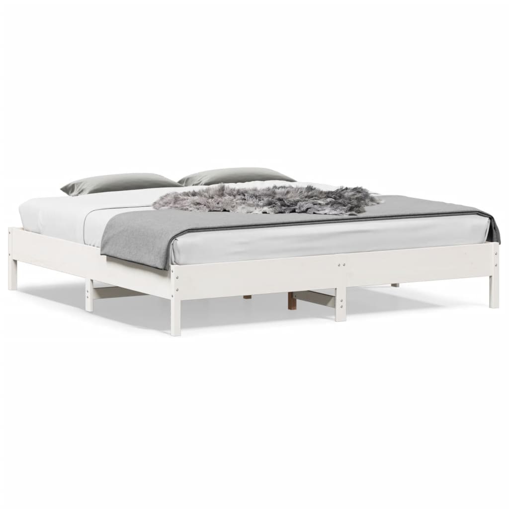 vidaXL Cama sin colchón madera maciza de pino blanca 180x200 cm