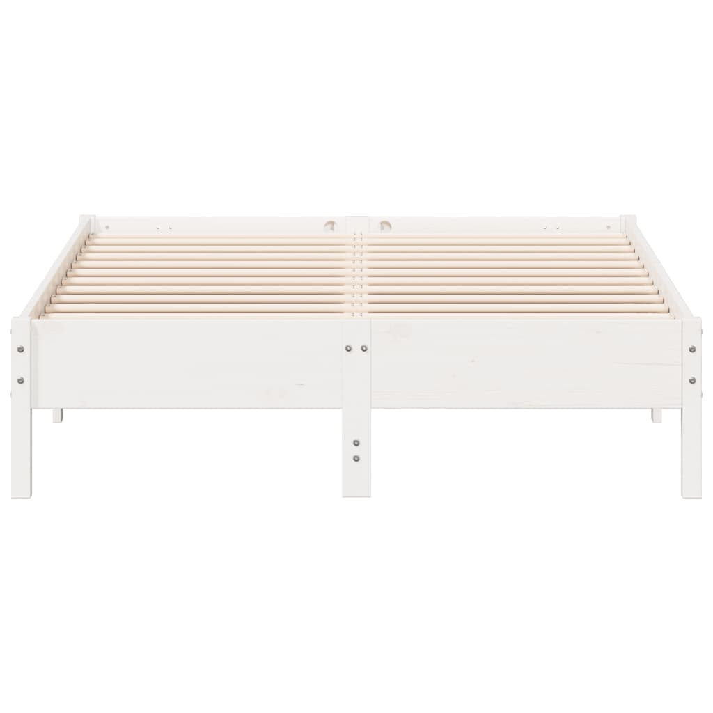 vidaXL Estructura de cama sin colchón madera de pino blanco 135x190 cm