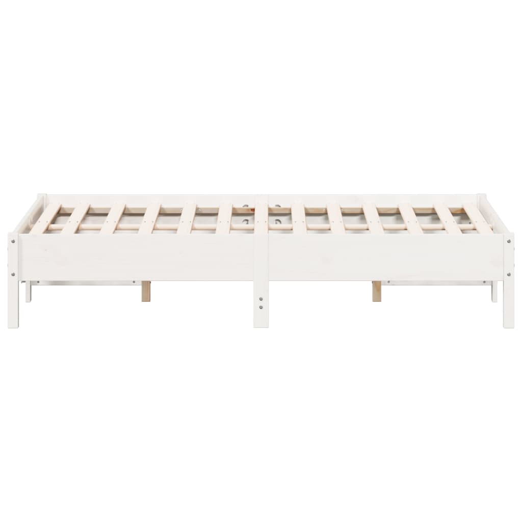 vidaXL Estructura de cama sin colchón madera de pino blanco 135x190 cm