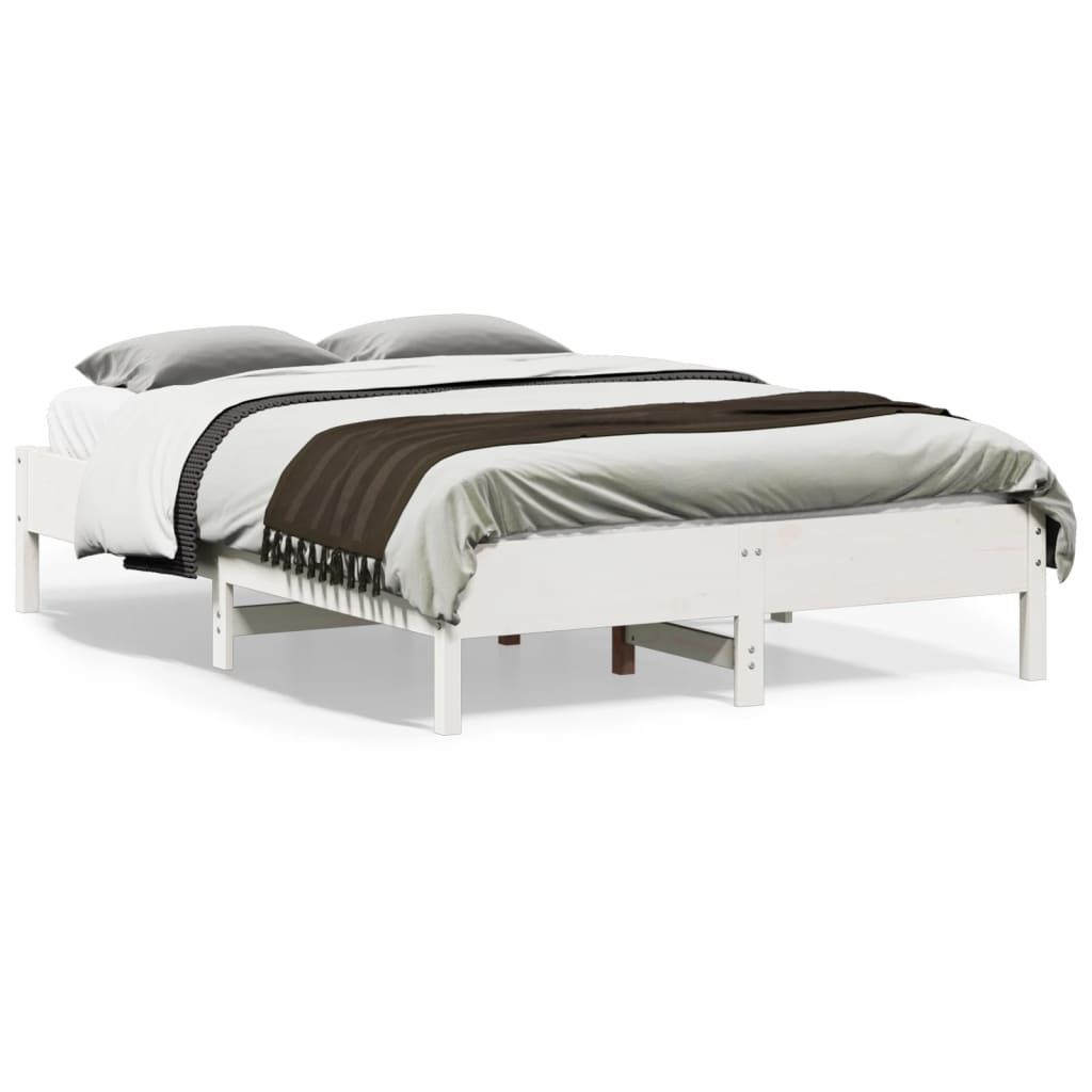 vidaXL Estructura de cama sin colchón madera maciza blanca 120x190 cm