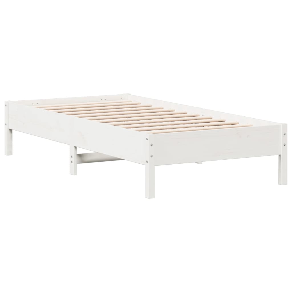 vidaXL Estructura de cama sin colchón madera maciza blanca 75x190 cm