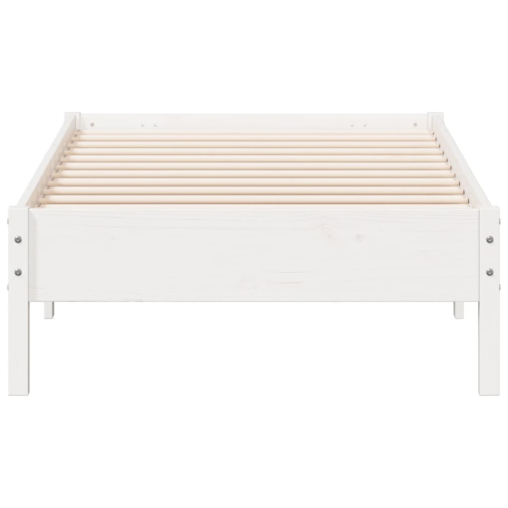 vidaXL Estructura de cama sin colchón madera maciza blanca 75x190 cm