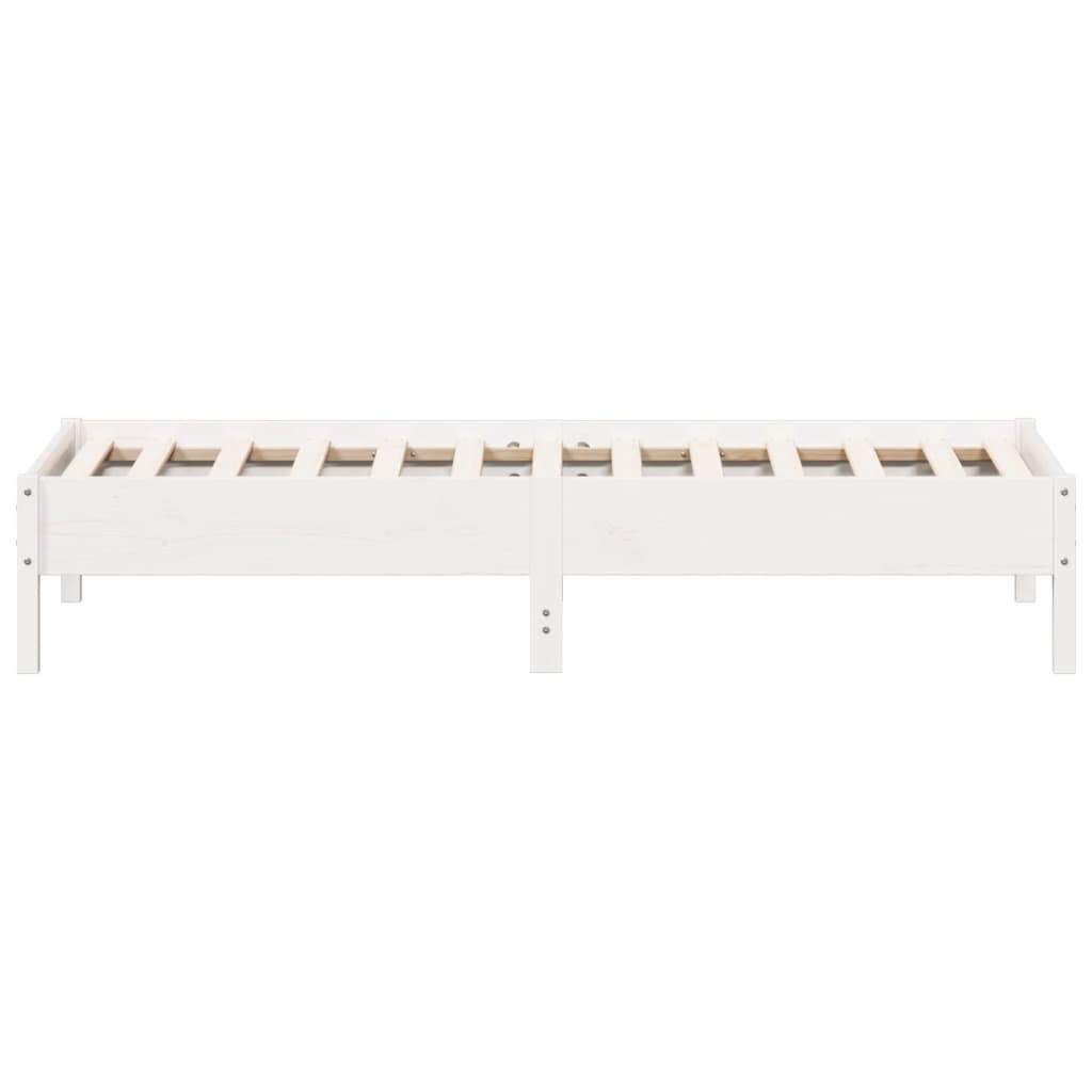 vidaXL Estructura de cama sin colchón madera maciza blanca 75x190 cm