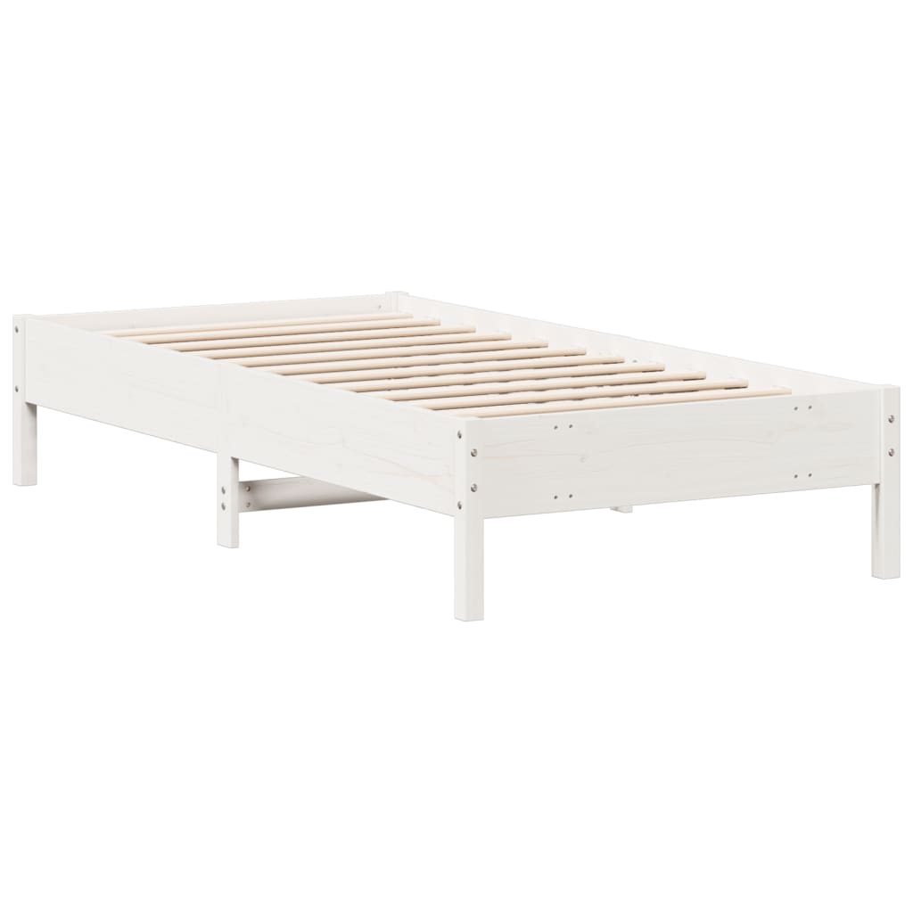 vidaXL Estructura de cama sin colchón madera maciza blanca 75x190 cm