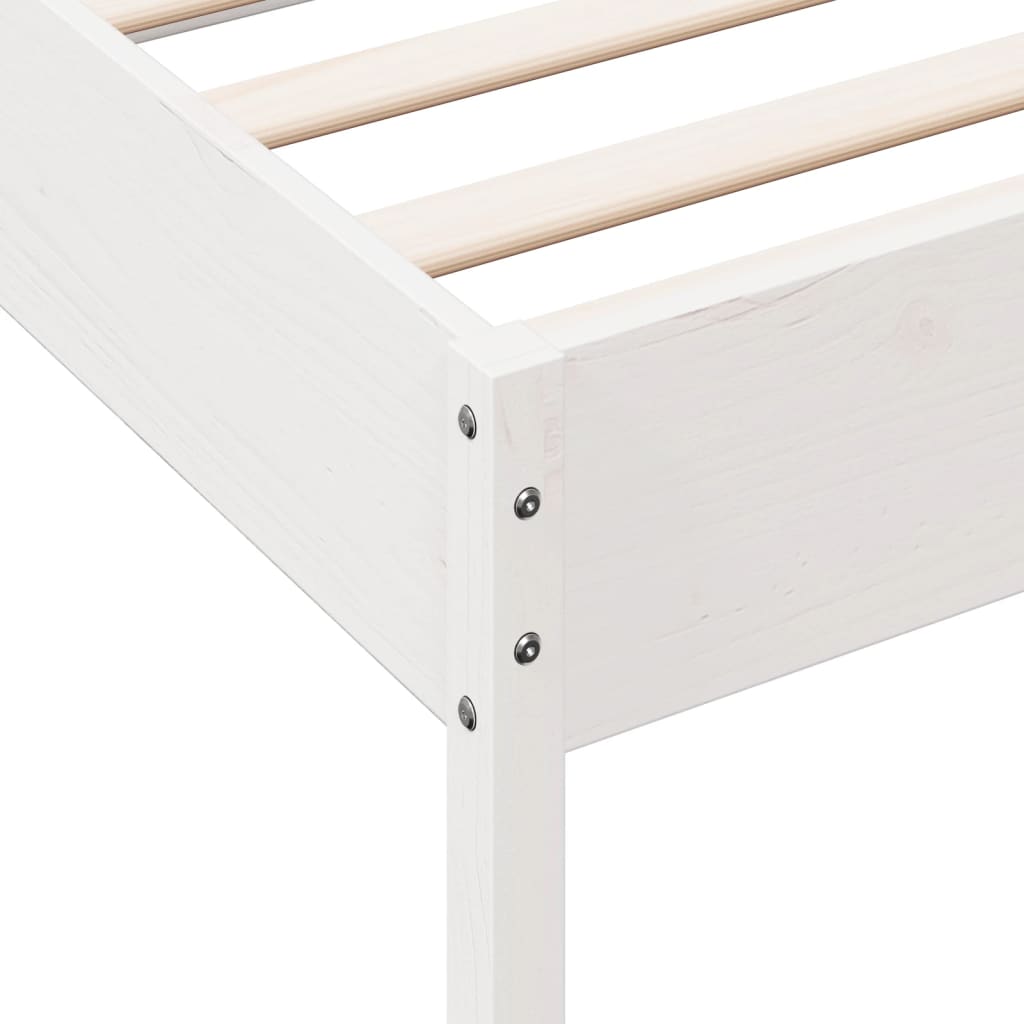 vidaXL Estructura de cama sin colchón madera maciza blanca 75x190 cm