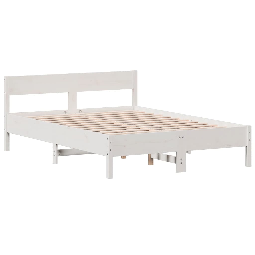 vidaXL Estructura de cama sin colchón madera de pino blanca 120x200 cm